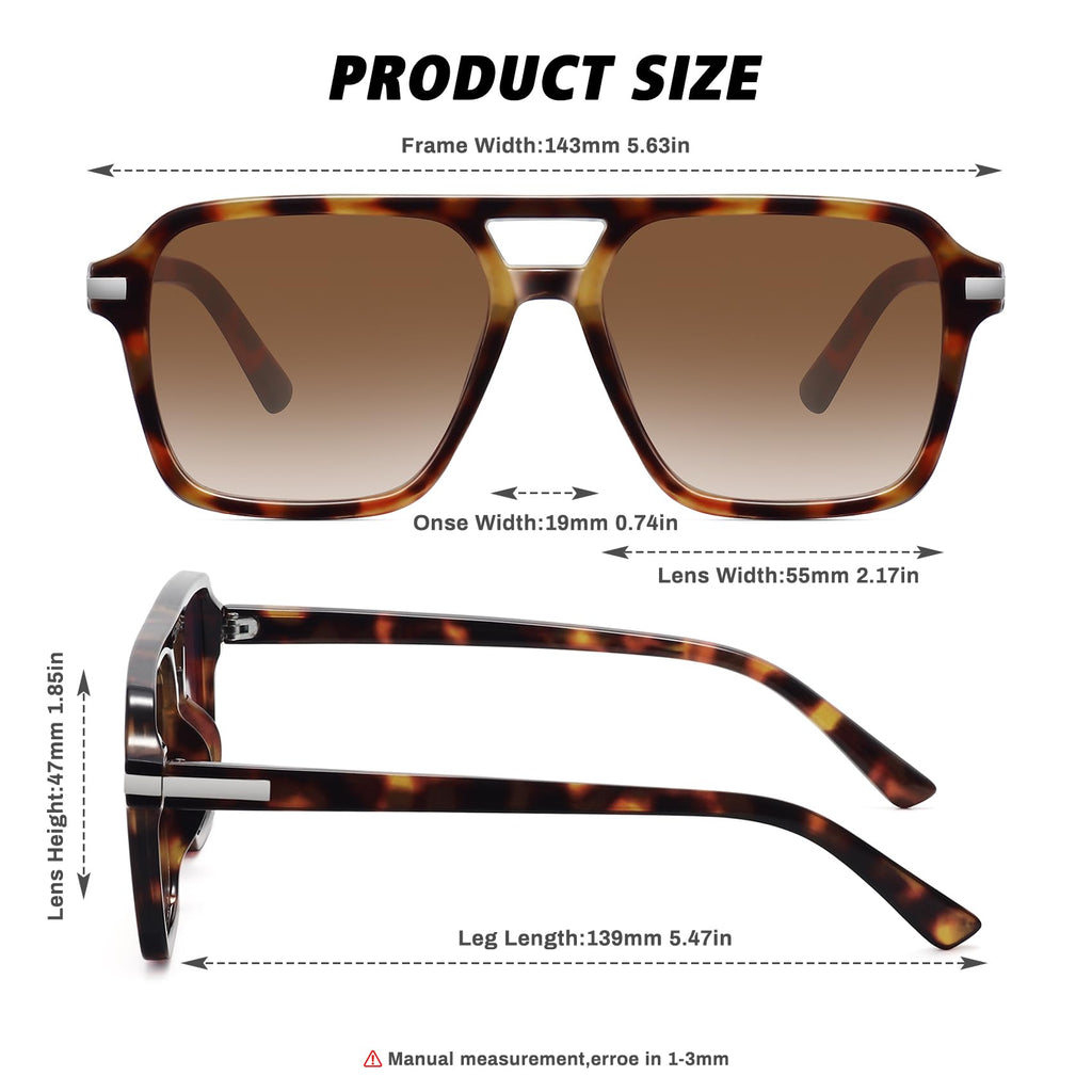 Aviator Sunglasses for Women Men Trendy Classic Square 70s 80s 90s Vintage