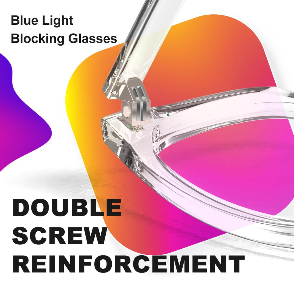 Light Blocking Glasses Square with Anti Computer Glare for Gaming Women and