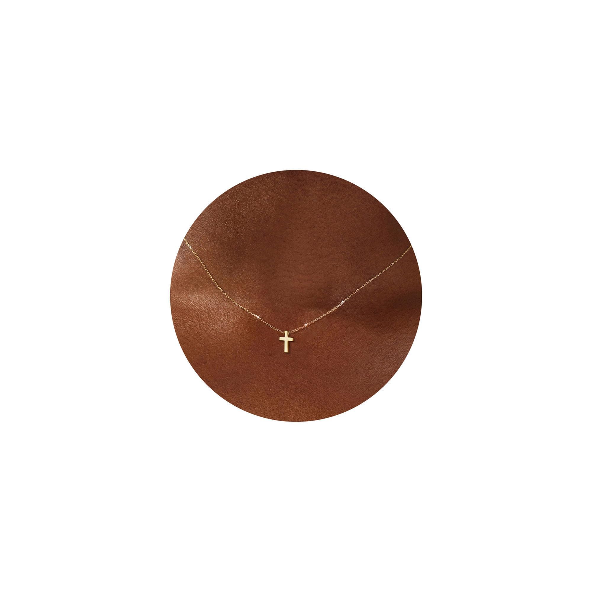 Gold Cross Necklace Gifts for Women Teen Girls, 14K Gold Silver Plated Dainty Pe