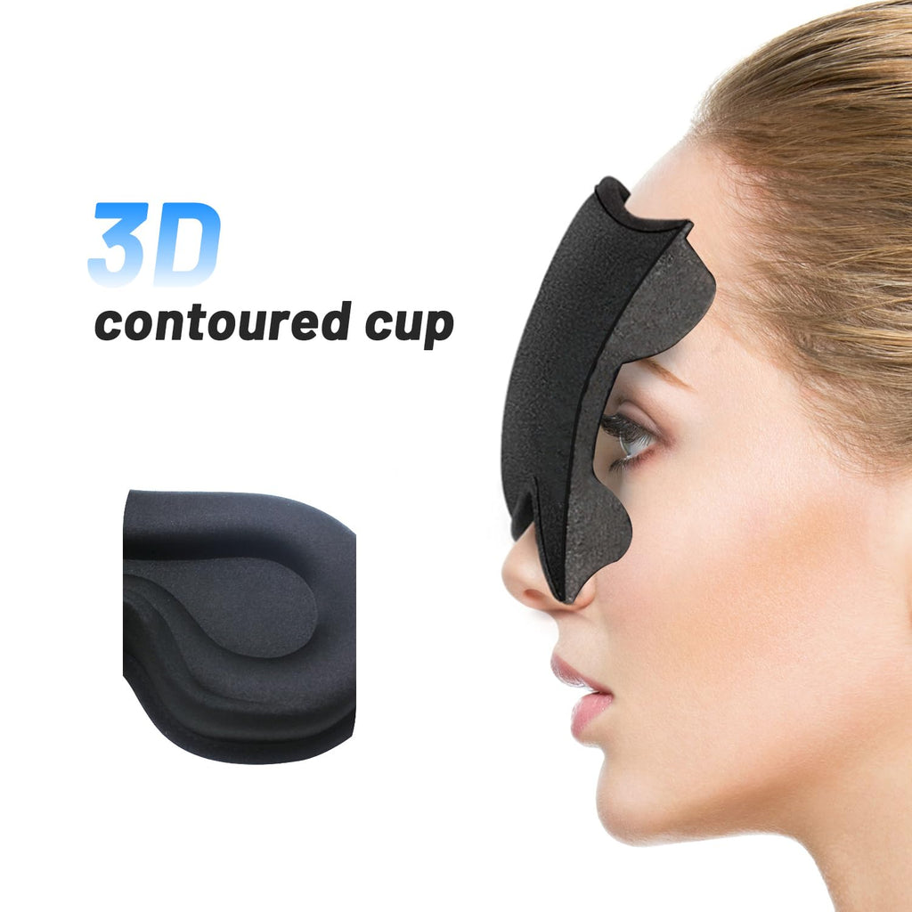 Mask for Men Women, Sleeping Mask for Side Sleeper, Travel Blackout Night Bl