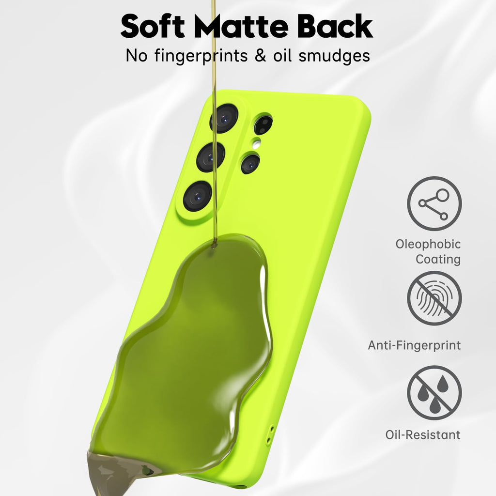 Samsung Galaxy S26 Ultra Phone Case Silicone, Fluorescent Neon Lime Green Bright