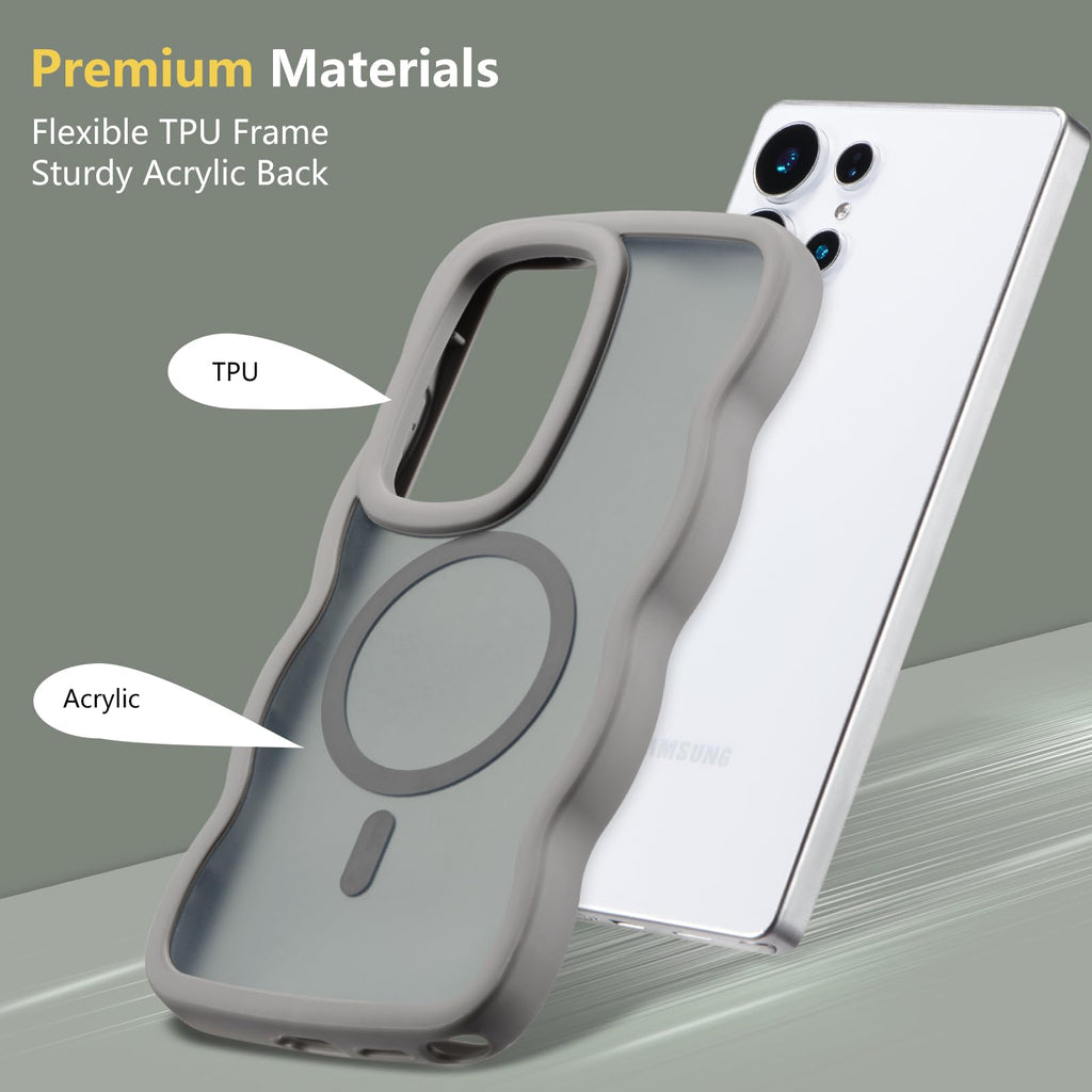 for Samsung Galaxy S26 Ultra Case, Cute Wavy Compatible with Magsafe, Curly Wave