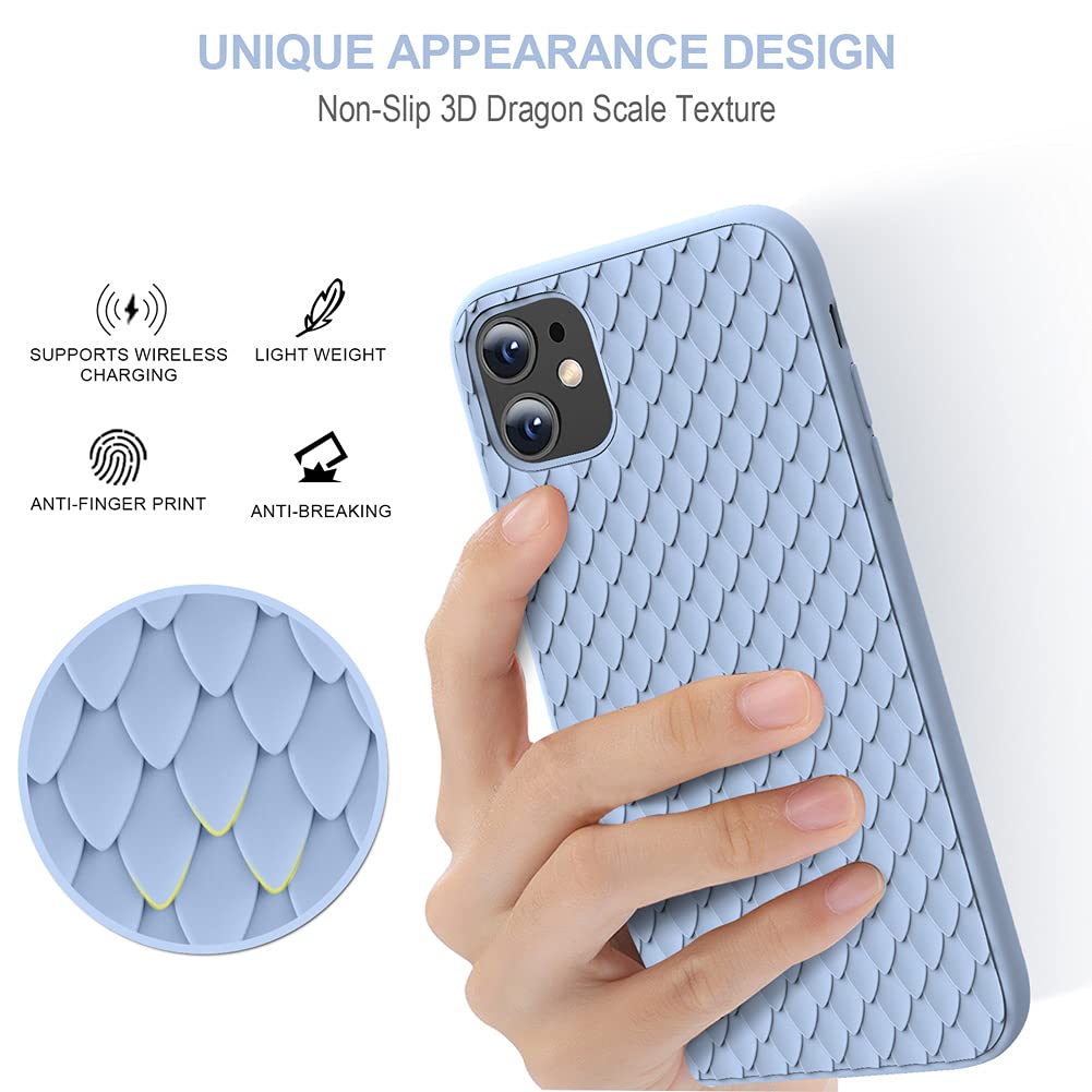 iPhone 11 Case [Cute Dragon Scale Series] Anti-Scratch Microfiber Liner, Sho