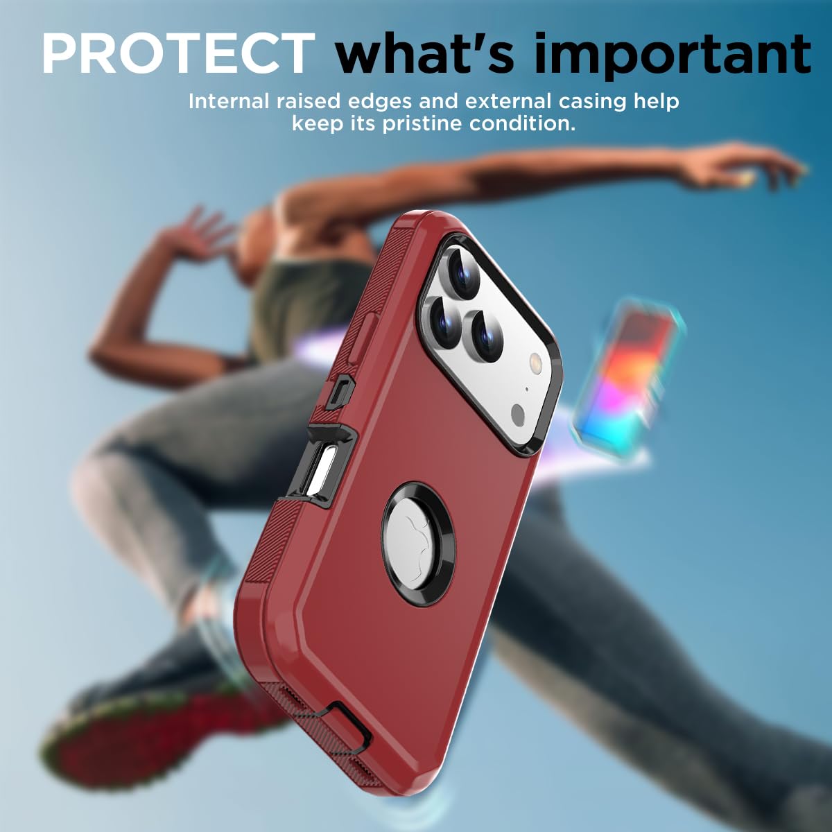 Iphone 17 Pro Case,Heavy Duty Drop Protection Full Body Rugged Shockproof/Drop P
