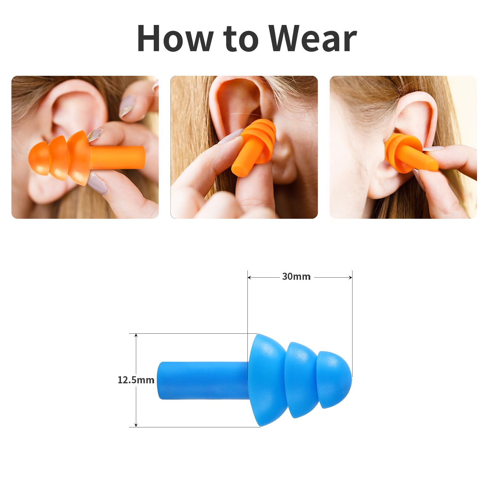 for Swimming, Sleeping, Snoring, Work, Concerts - Noise Cancelling, Reu