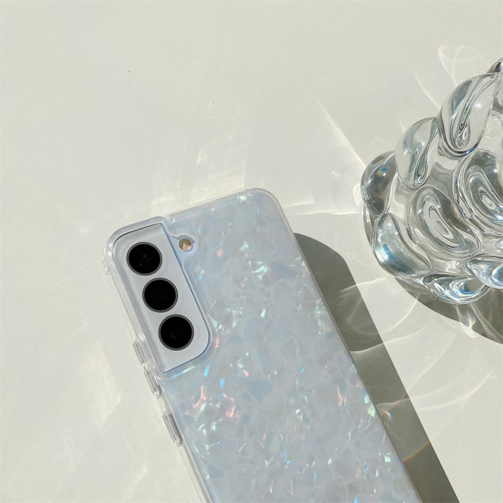 Galaxy S21 Case 5G 6.2-inch, Luxury Sparkle Glitter Translucent Clear Opal Pearl