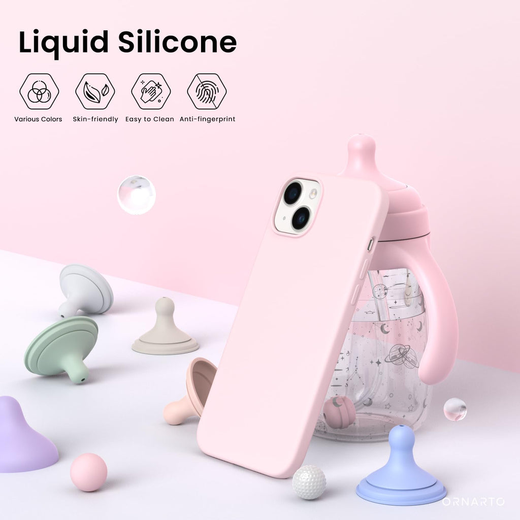 15 Plus Case 6.7", Slim Liquid Silicone 3 Layers Full Covered Soft Gel Rubber Co