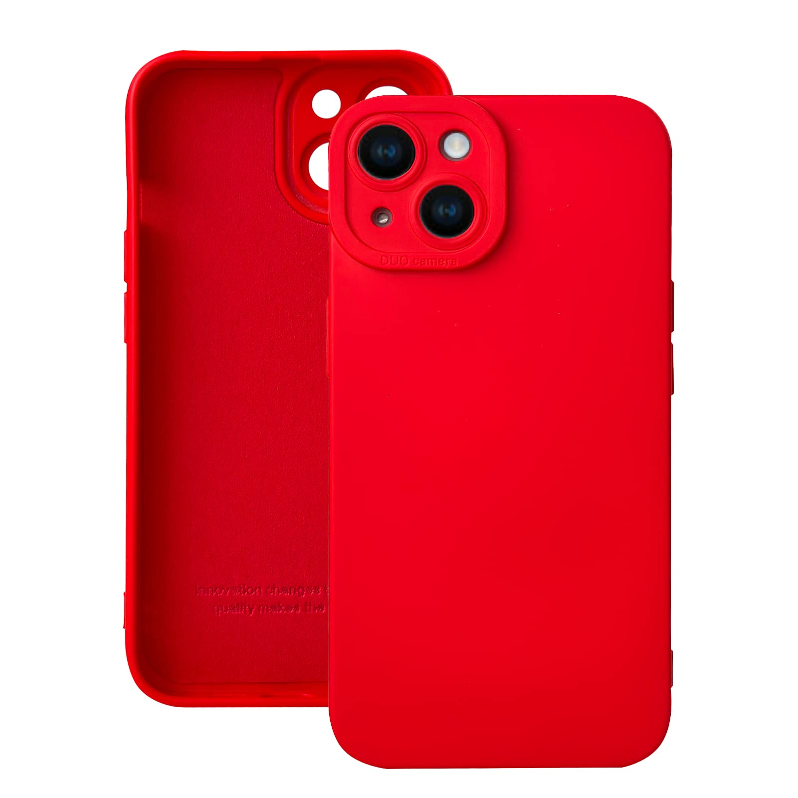 for iPhone 14 Case, Red Silicone TPU Rubber Back Cover Case Compatible for iPhon