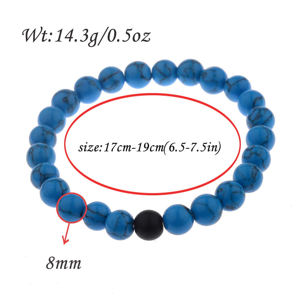 CNLQ Long Distance Bracelets For Lovers Couples Matching Gift Matte Agate 8mm Be