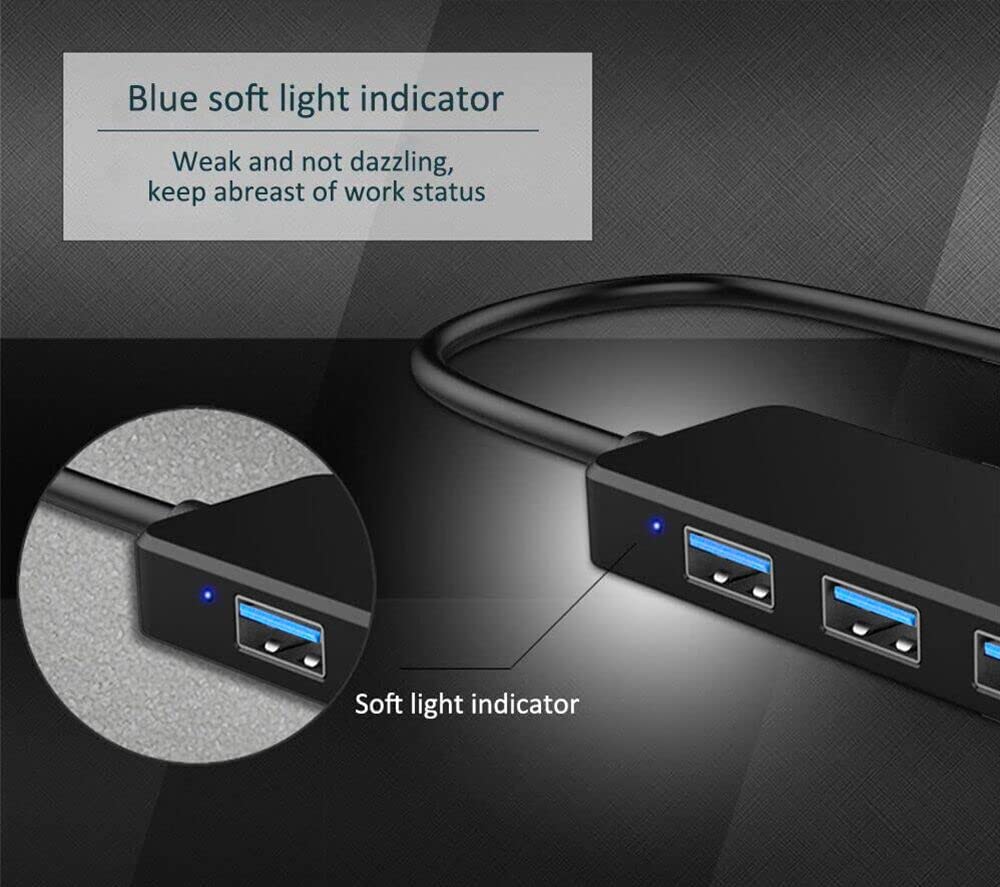 Hub, 4-Port USB Hub USB Splitter USB Expander for Laptop, Xbox, Flash