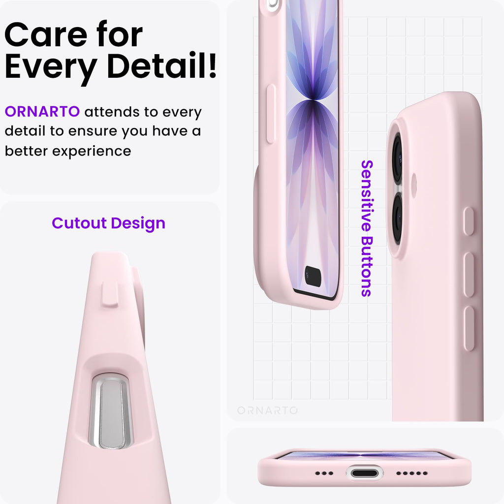 17 Case 6.3, Slim Liquid Silicone 3 Layers Full Covered Soft Gel Rubber Phone Ca