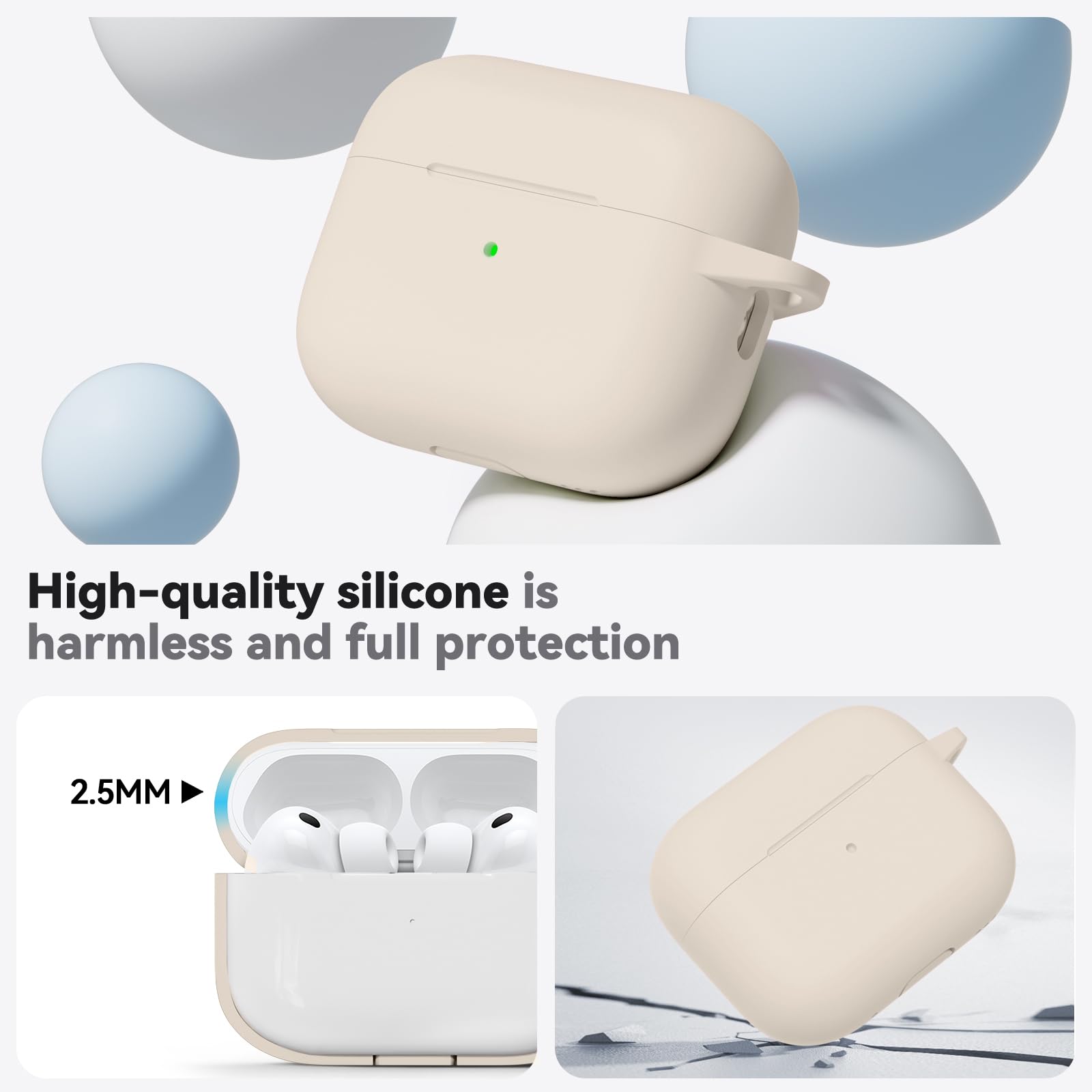 Airpods Pro 3 Case 2025 With Cleaner Kit,Soft Silicone Protective Cover For Appl