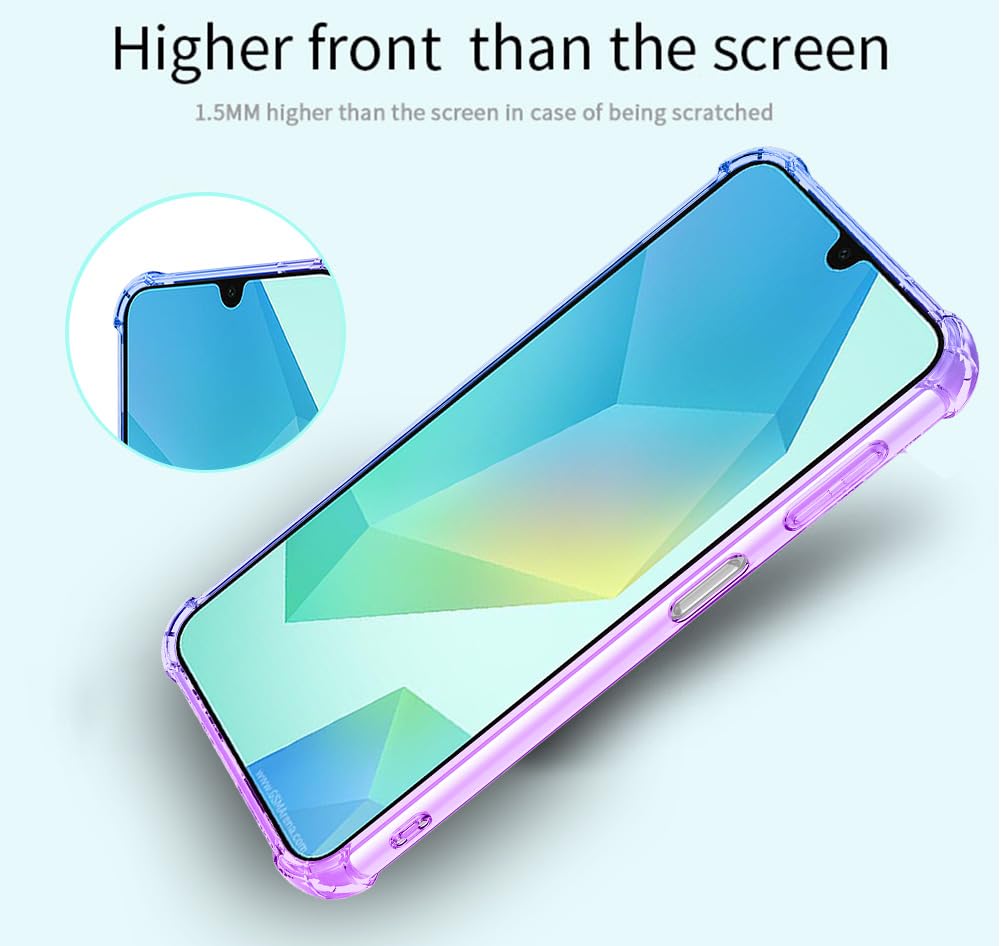 for Galaxy A16 5G Case: Women Girls with Screen Protector Reinforced Corners TPU