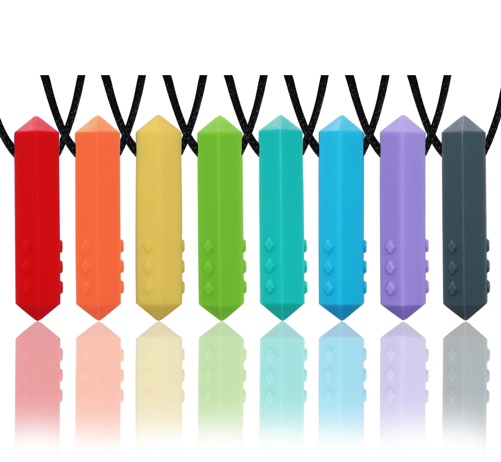 Necklaces for Sensory Kids, 8 Pack Chewy Necklace Sensory Boys and Girls with Au