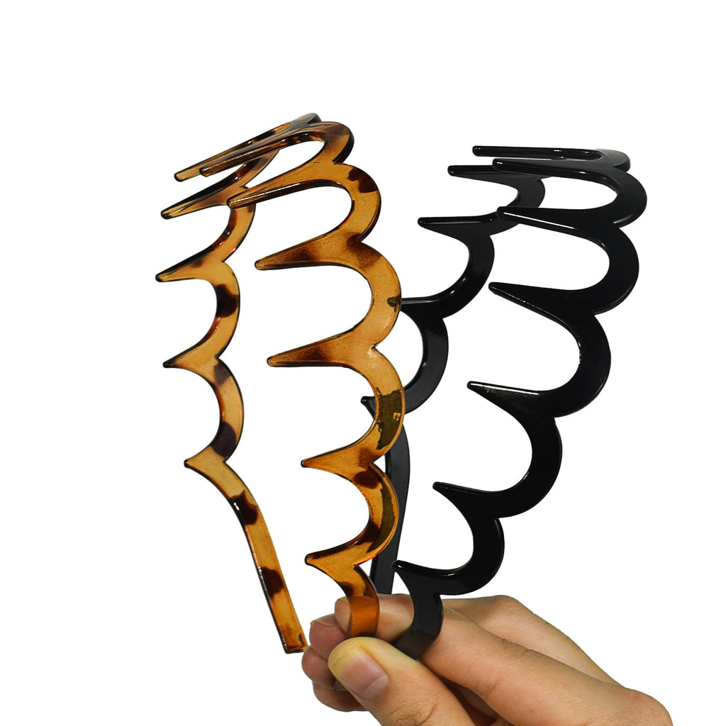 2026 Zigzag Headbands for Women, 2-Pack U-Shaped Hair Comb Headbands, Non-Slip S