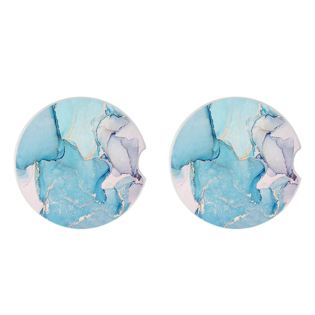 Cup Holder Coasters 2 Pack — Absorbent Ceramic Stone with Cork Base for Women &
