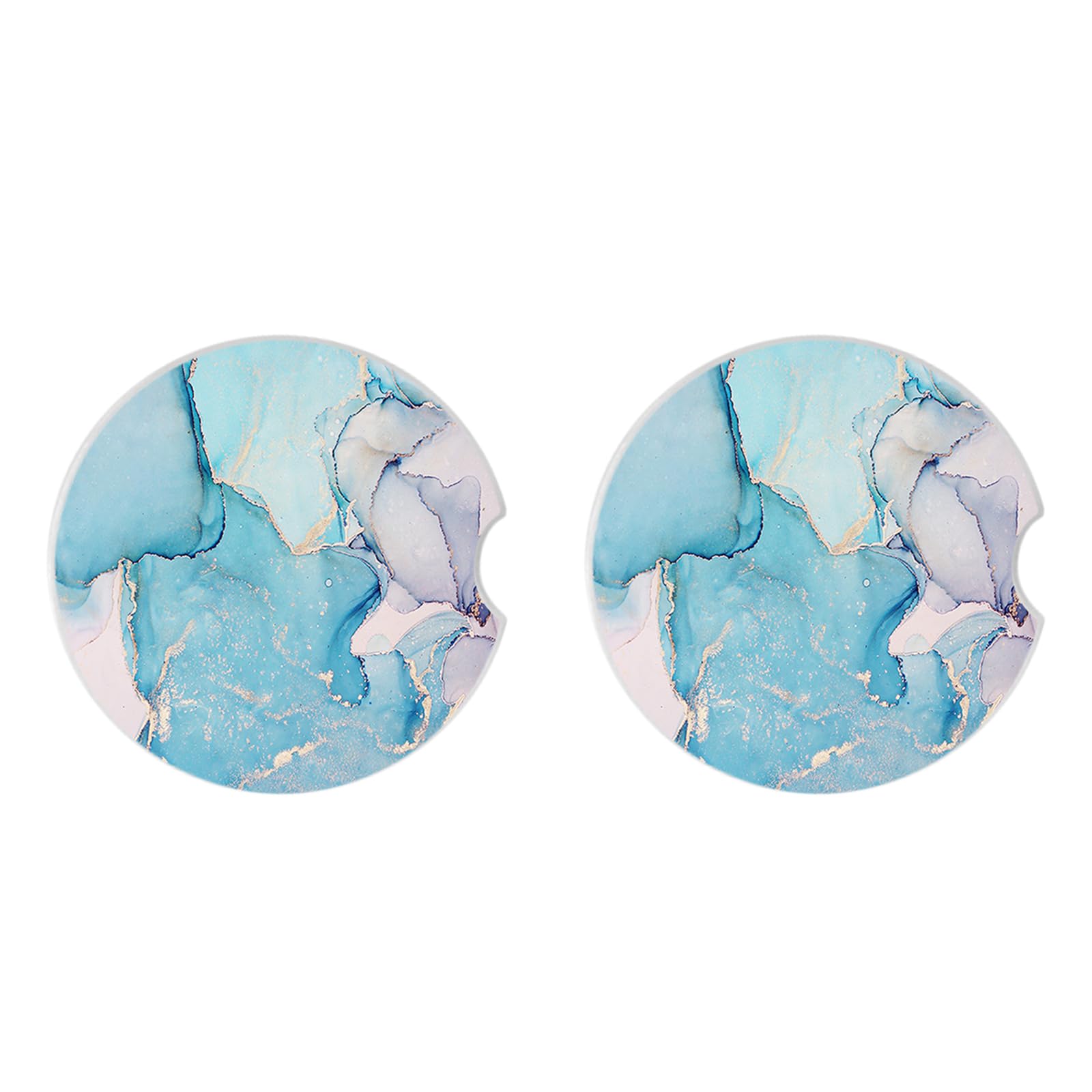 Cup Holder Coasters 2 Pack — Absorbent Ceramic Stone with Cork Base for Women &