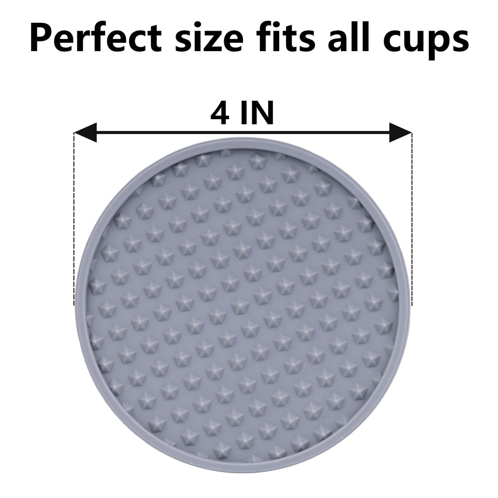 Drink Coasters 6 Pack with Holder — Non-Slip Non-Stick Cup Mat for Hot & Cold Dr