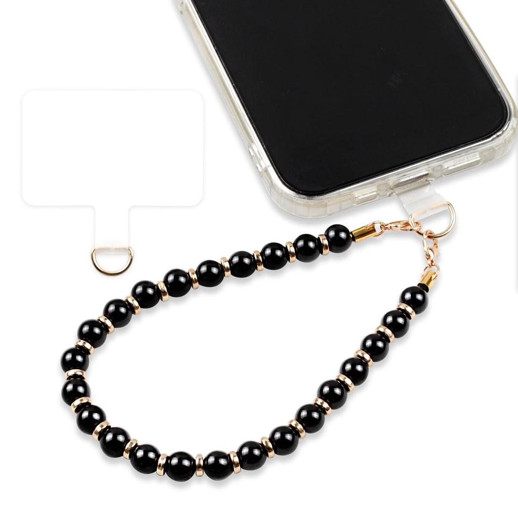 Marble Beaded Phone Wristlet Strap With Tether Tab – Hands-Free Bracelet Lanyard