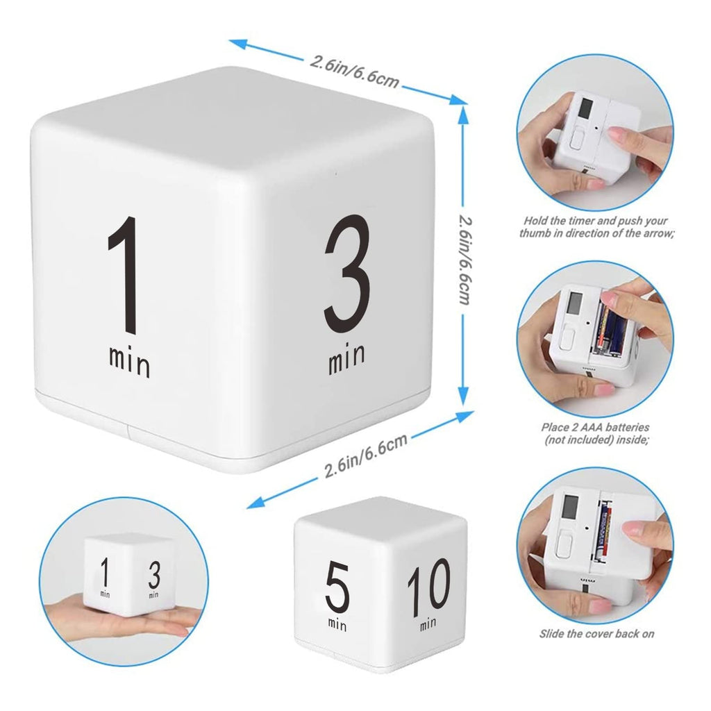 Productivity Visual Timer 1/3/5/10 Minutes Preset, Desk Portable Rotating Multi