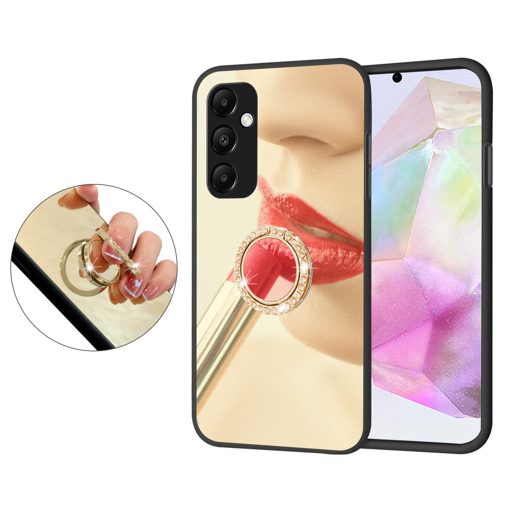 Galaxy A35-5G Case, A35 5G Phone Case for Girls Women Mirror Make up Lux