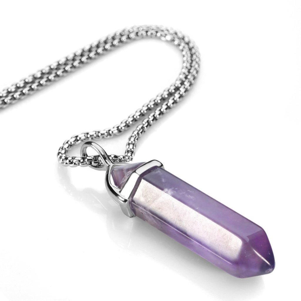 Amethyst Necklace Gemstone Crystal Necklace for Women Healing Stone pendant Jewe