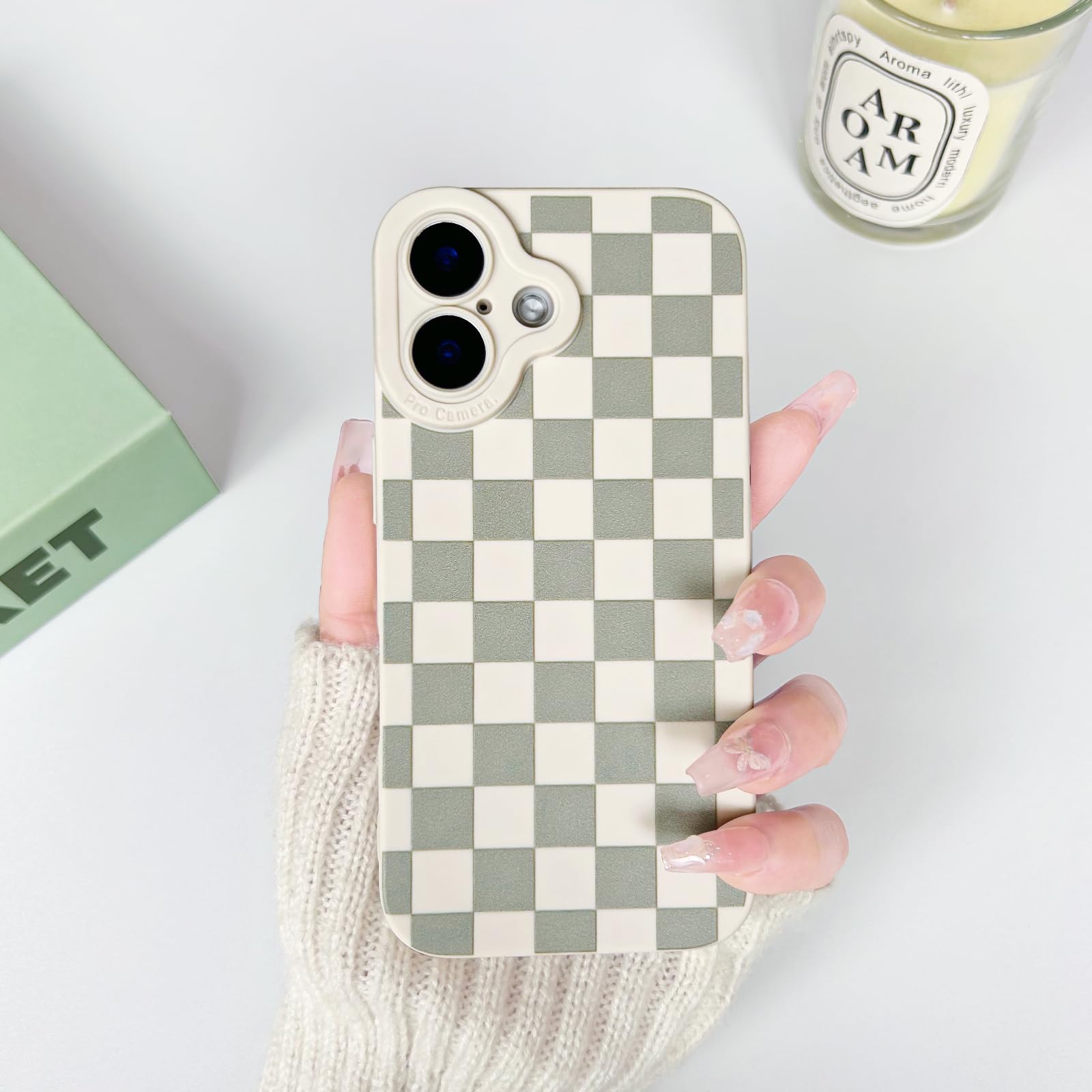 iPhone 16 Case - Cute Checkerboard Lattice Design with Vibrant Colors