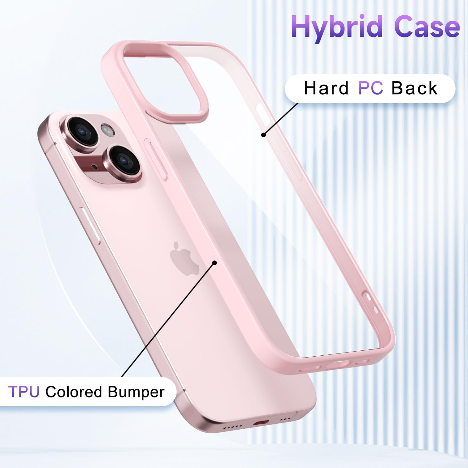 Slim Clear Case For Iphone 15 Iphone 14 Iphone 13 Case, Transparent Hybrid Hard