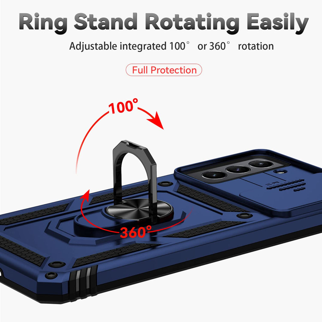 S21 Plus Case with Innovative Slide Camera Cover & HD Screen Protector