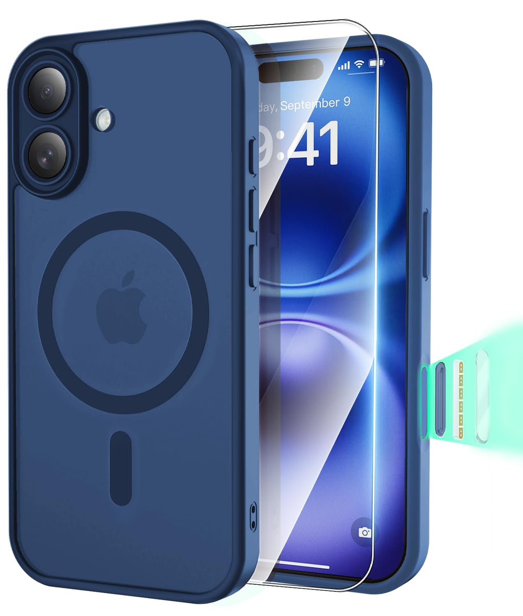 Case For Iphone 16 With Screen Protector [Full Camera Protection] [Strong Magsaf