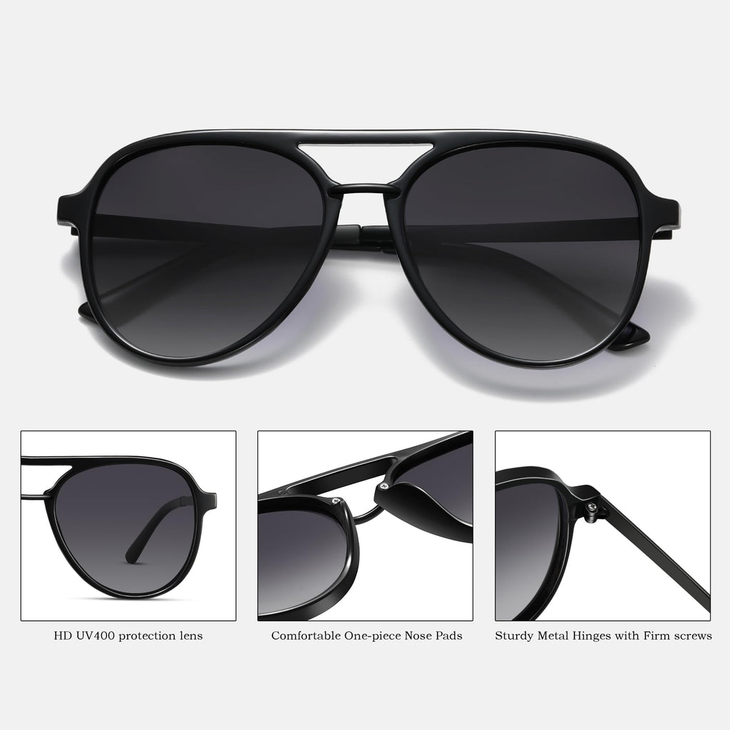Aviator Sunglasses Womens Mens Big Frame Retro Trendy Vintage 70s Styl