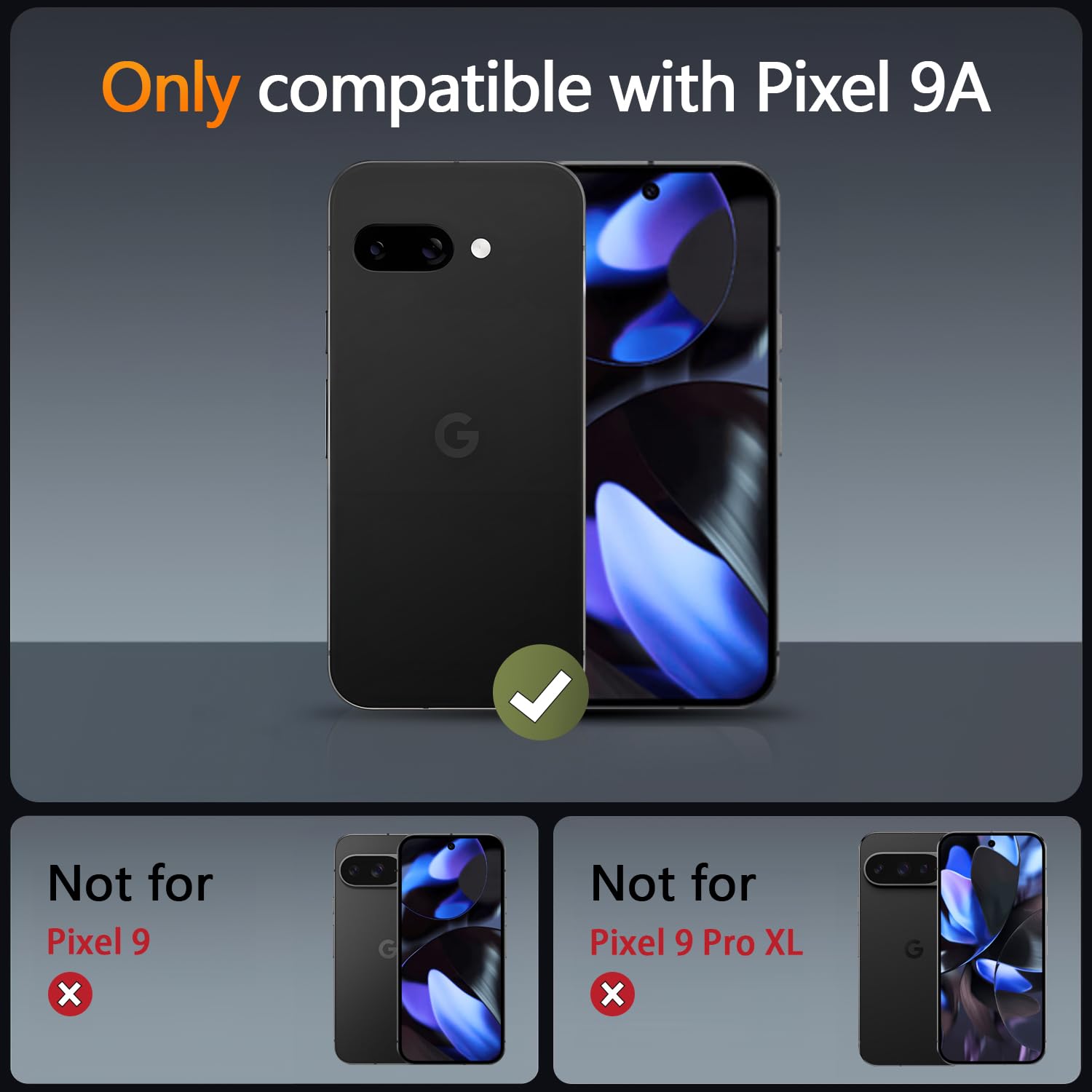 Phone Cover for Google Pixel 9a Case | with 1 Screen Protector, Compatible with