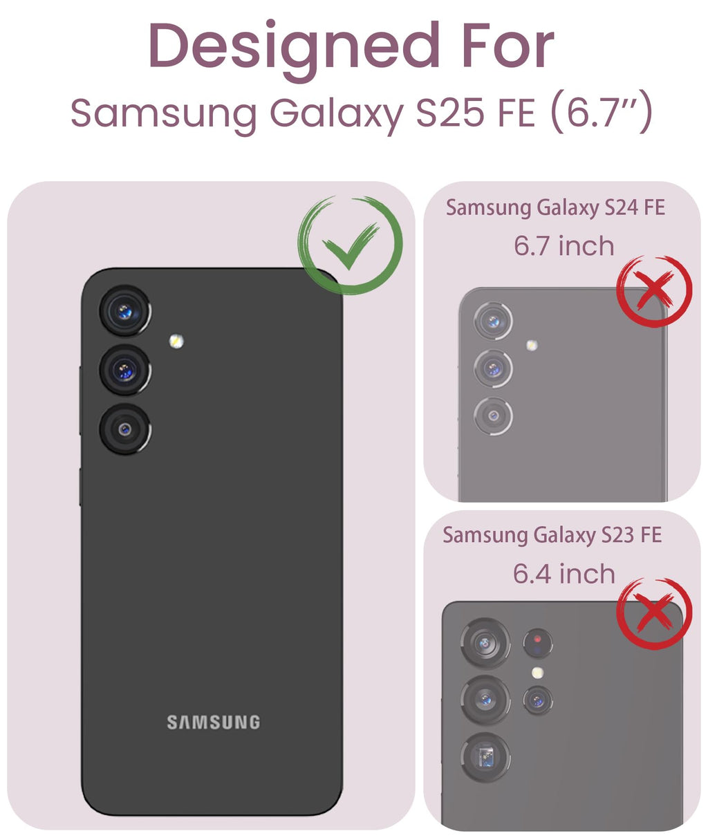 for Samsung Galaxy S25 FE 5G Case+Tempered Glass Screen Protector,Military Grade