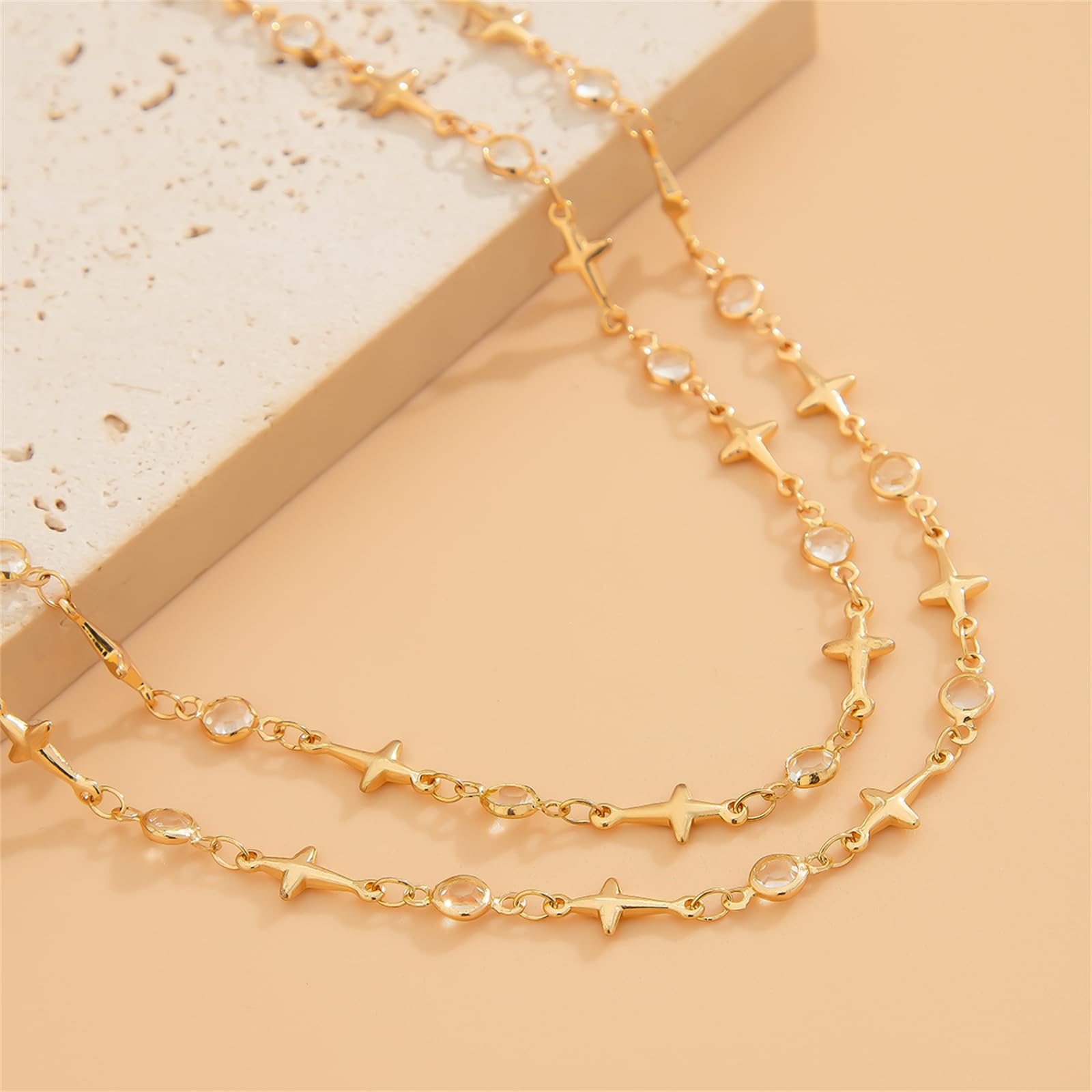 Y-shaped Chain for Women Pearl Star Long Chain Y2k Jewelry Irregular Gold Jewelr