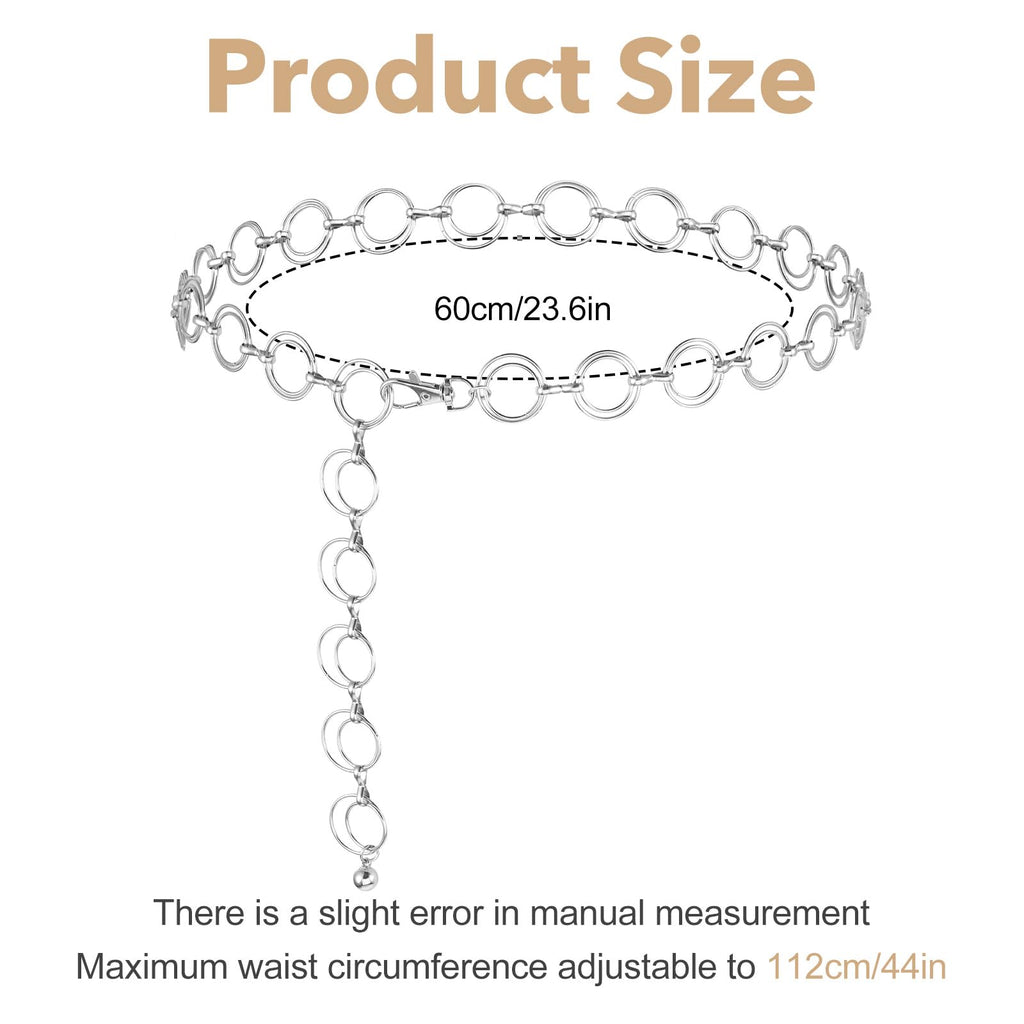 Link Silver Chain Belt for Women Silver Waist Chain Belly Link Belt Chunky