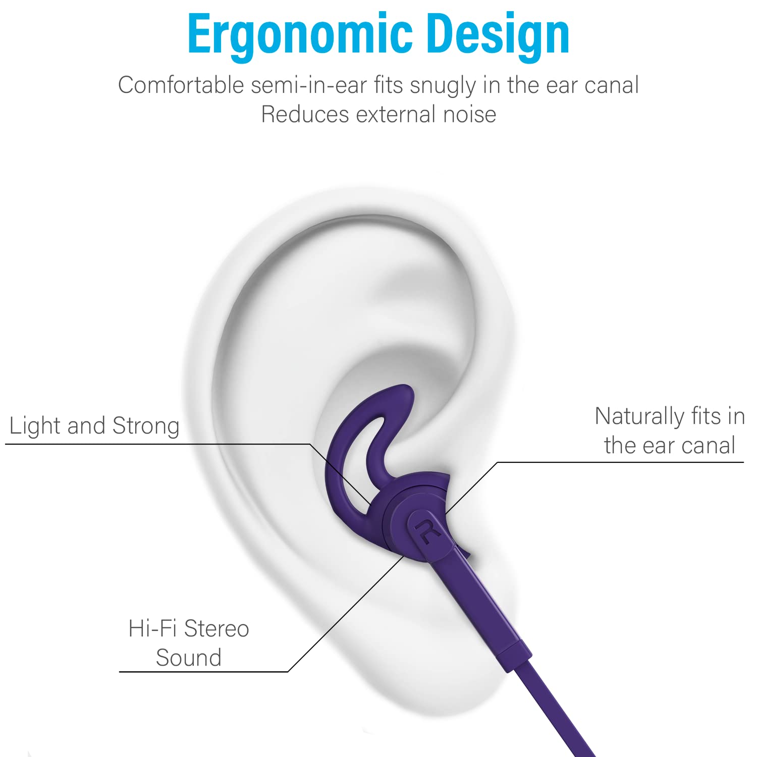 Wired Earbuds in-Ear Headphones, Earphones with Microphone, Slide Volume Control
