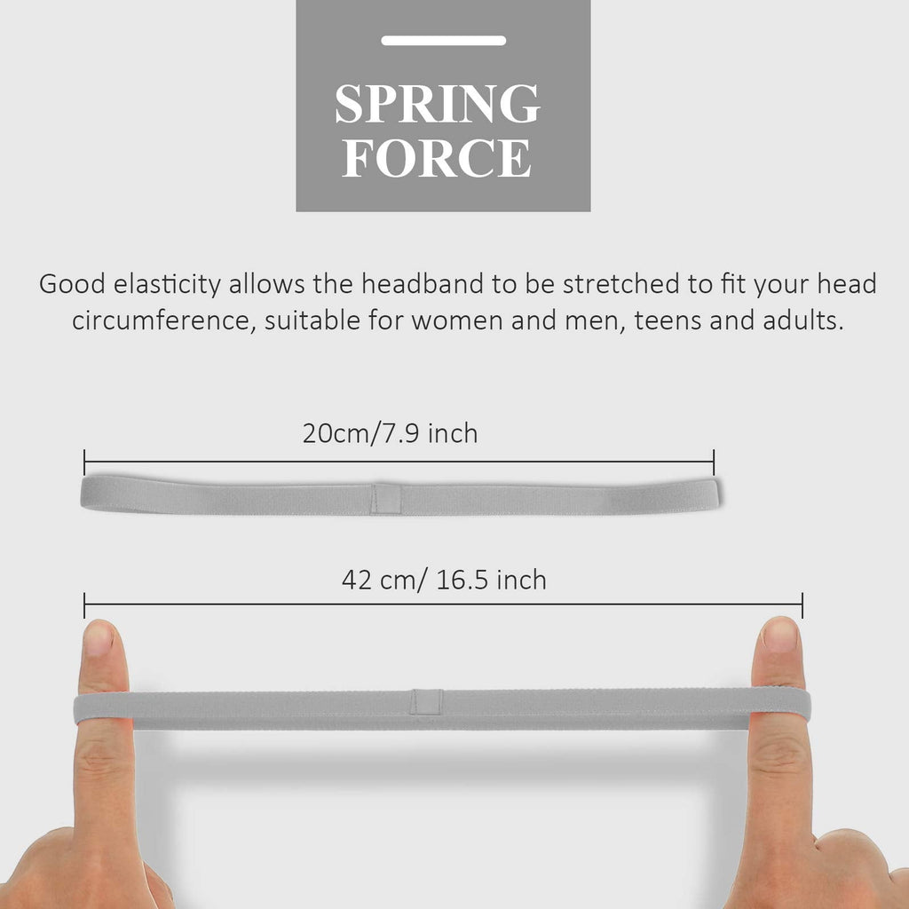 4 Pieces Thick Non-Slip Elastic Sport Headbands Hair Headbands for Women and Men