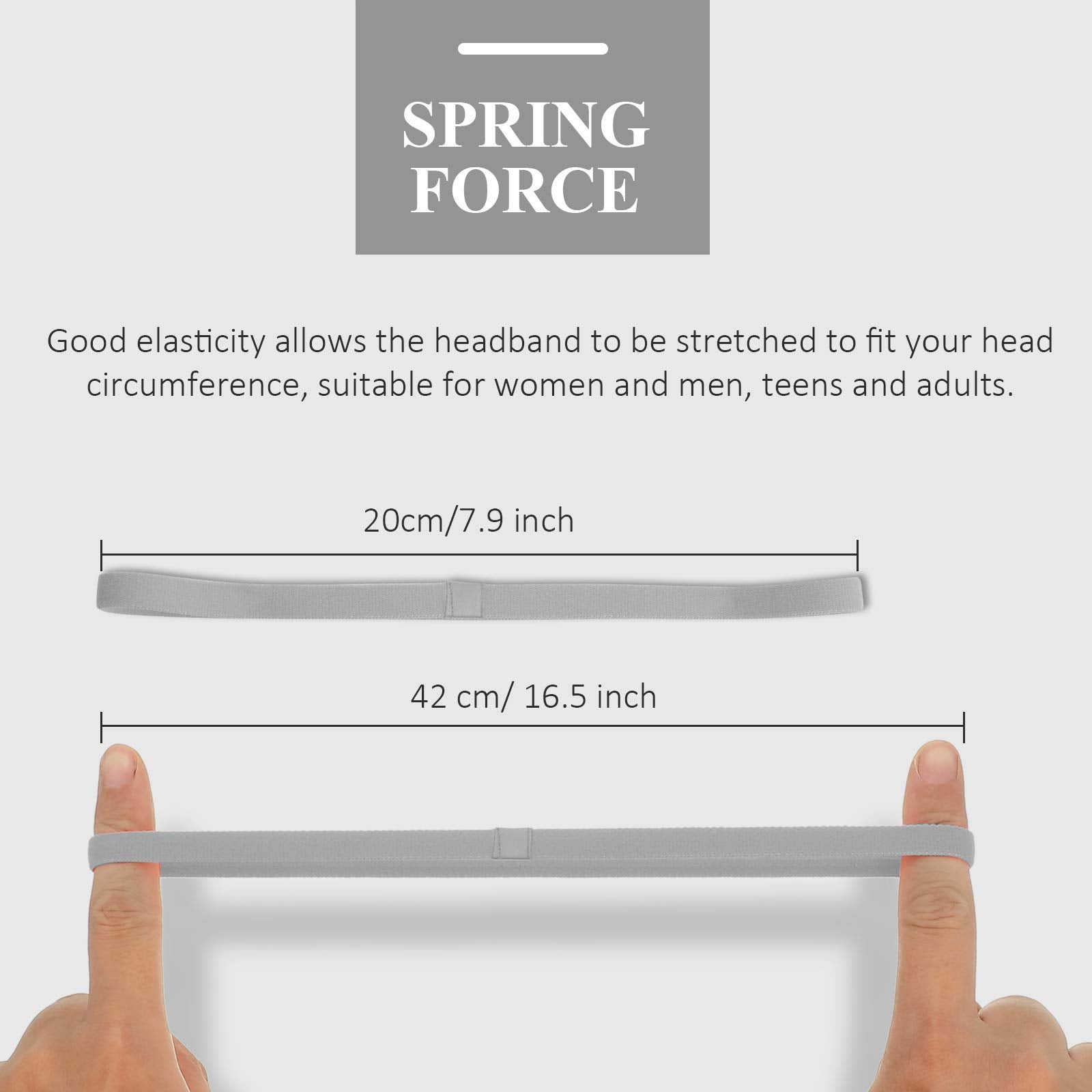 4 Pieces Thick Non-Slip Elastic Sport Headbands Hair Headbands for Women and Men