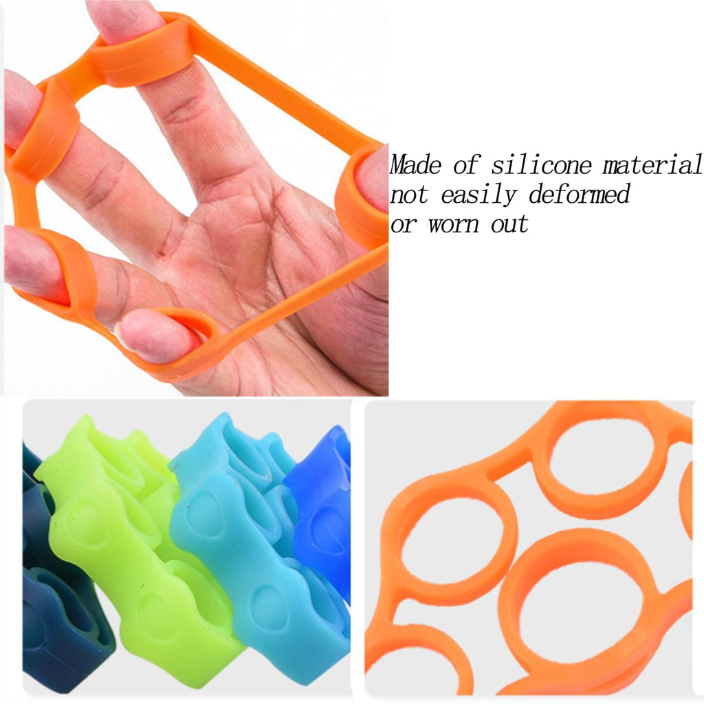 6 Pack Finger Strengthener - 3 Resistance Levels Silicone Exerciser - Hand Grip