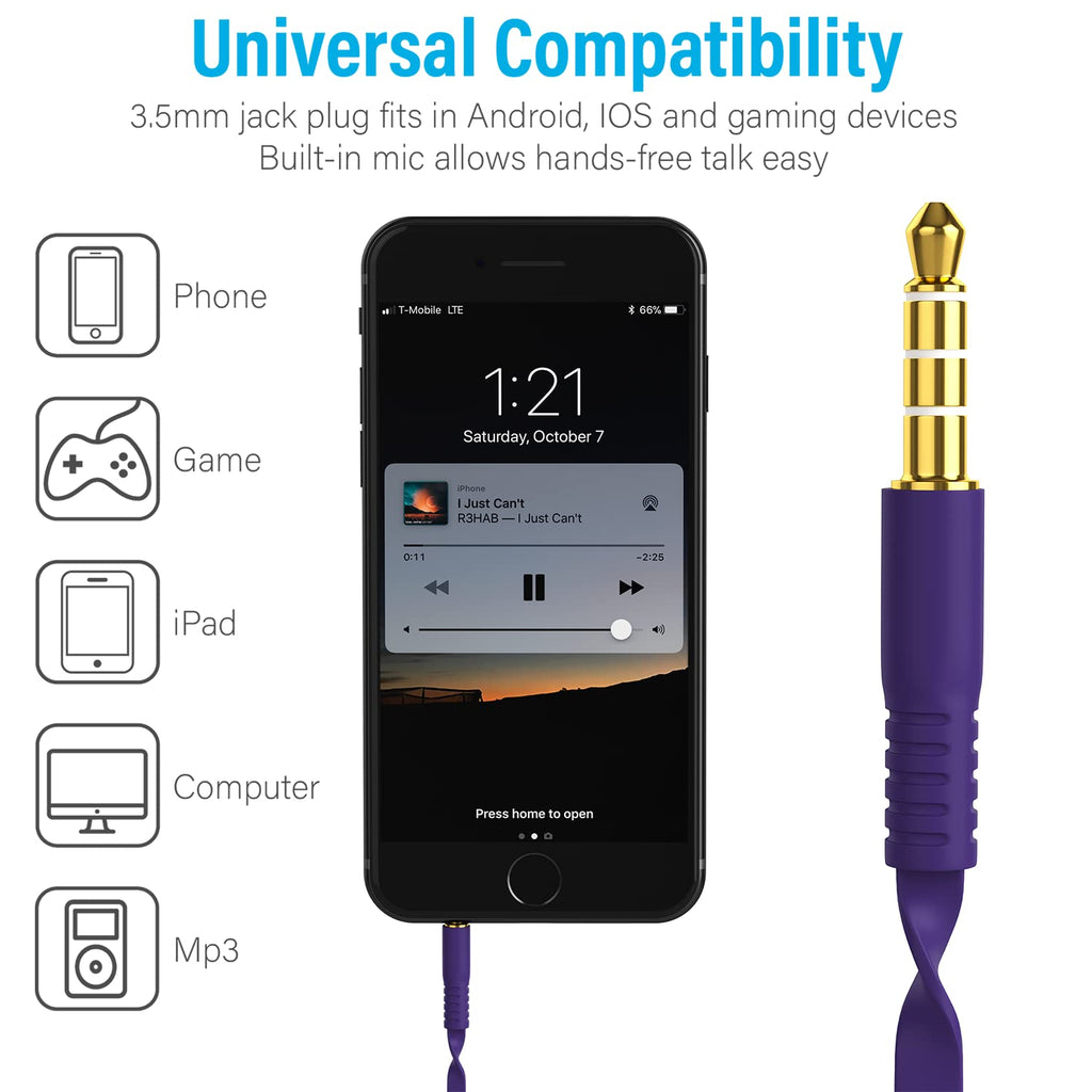 Wired Earbuds in-Ear Headphones, Earphones with Microphone, Slide Volume Control