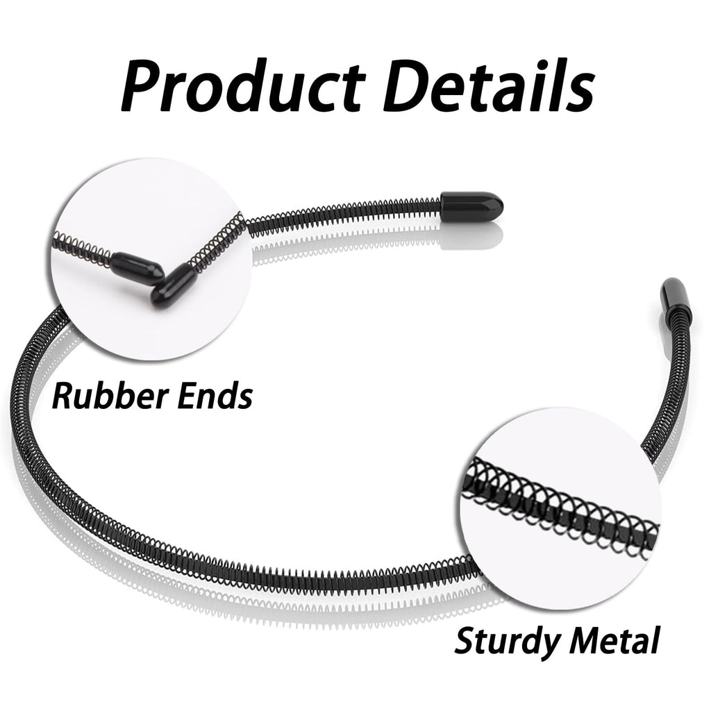 Mens Metal Headband, Unisex Black Headbands for Women, Hair Bands for Women's Ha