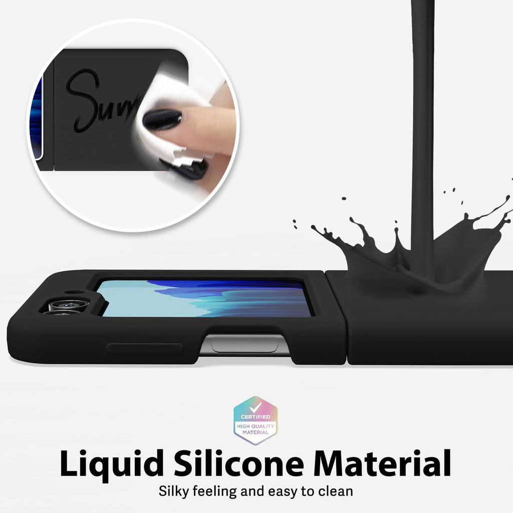 for Samsung Galaxy Z Flip 5 Phone Case Liquid Silicone Grip, Cute Thin Slim Soft