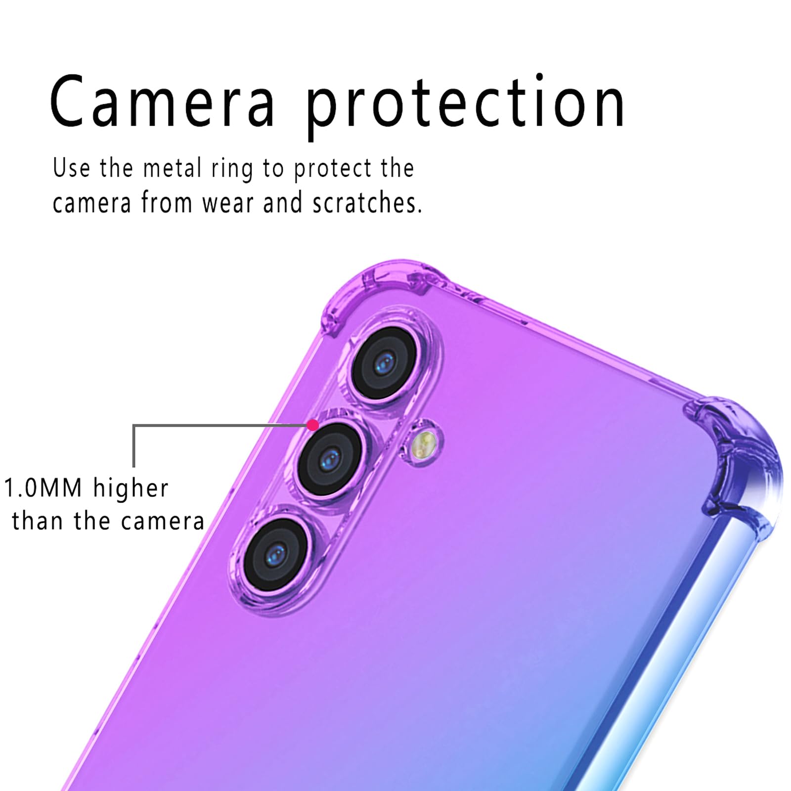 S26 Case: Women Girls Reinforced Corners Tpu Shock-Absorption Flexible Gradient