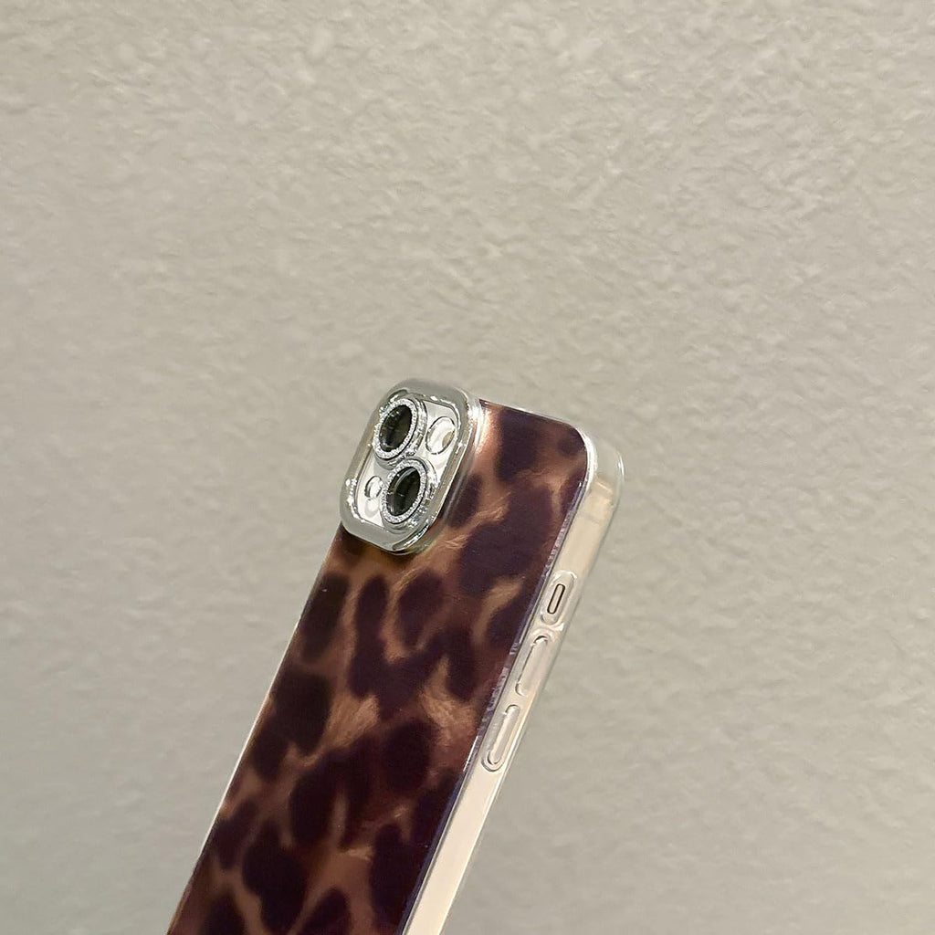 iPhone XR Case, Cute Aesthetic Chic Amber Brown Print Leopard, Slim Durable