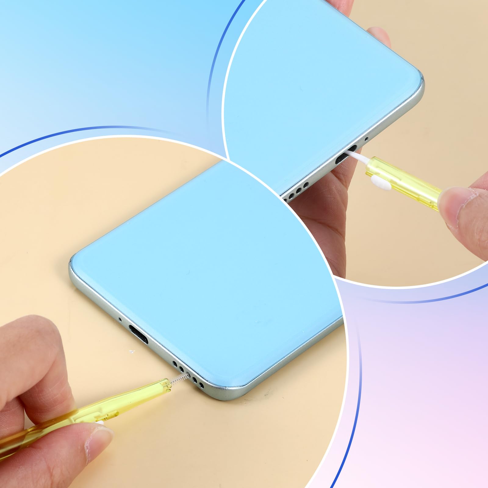 Phone Charge Port Cleaning Tool Kit Anti-Clogging Mini Brushes Cleaner
