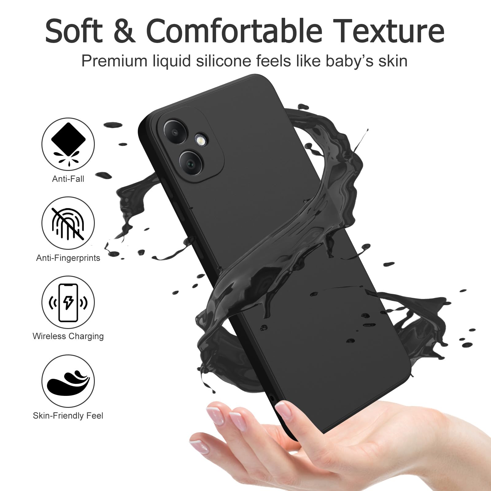 Samsung Galaxy A05 4G Case With Screen Protector[2Pcs], Soft Silicone Full Camer