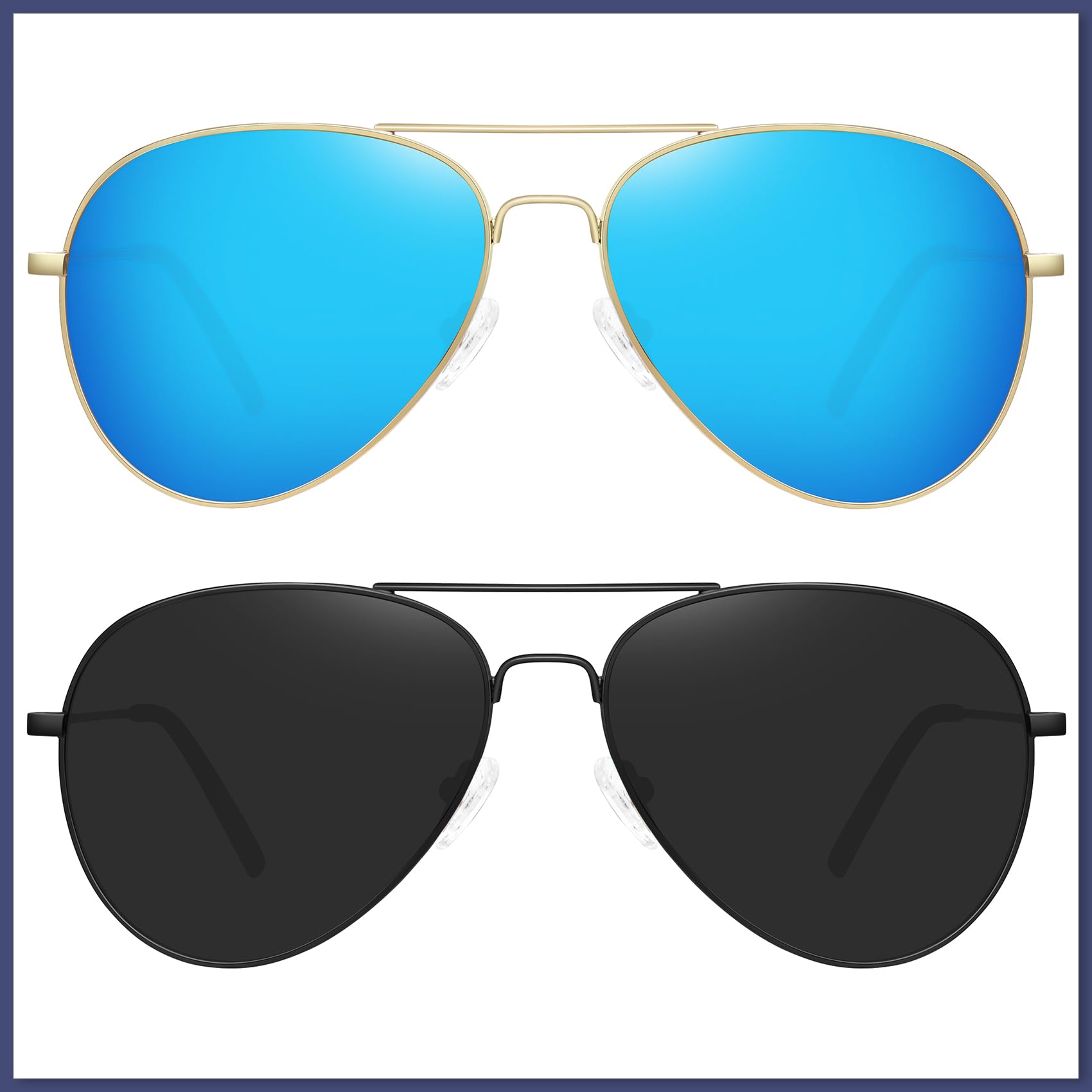 Polarized Aviator Sunglasses — UV Protection for Women & Men