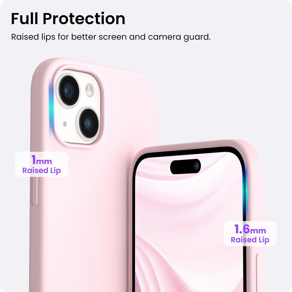 15 Plus Case 6.7", Slim Liquid Silicone 3 Layers Full Covered Soft Gel Rubber Co