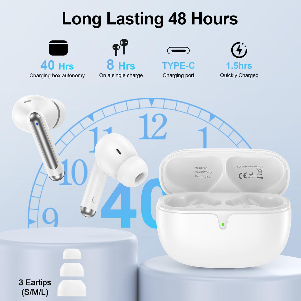 Wireless Ear Buds Bluetooth 5.4 Headphones for iPhone 17e 17 Pro Max 17Pro 17 Ai