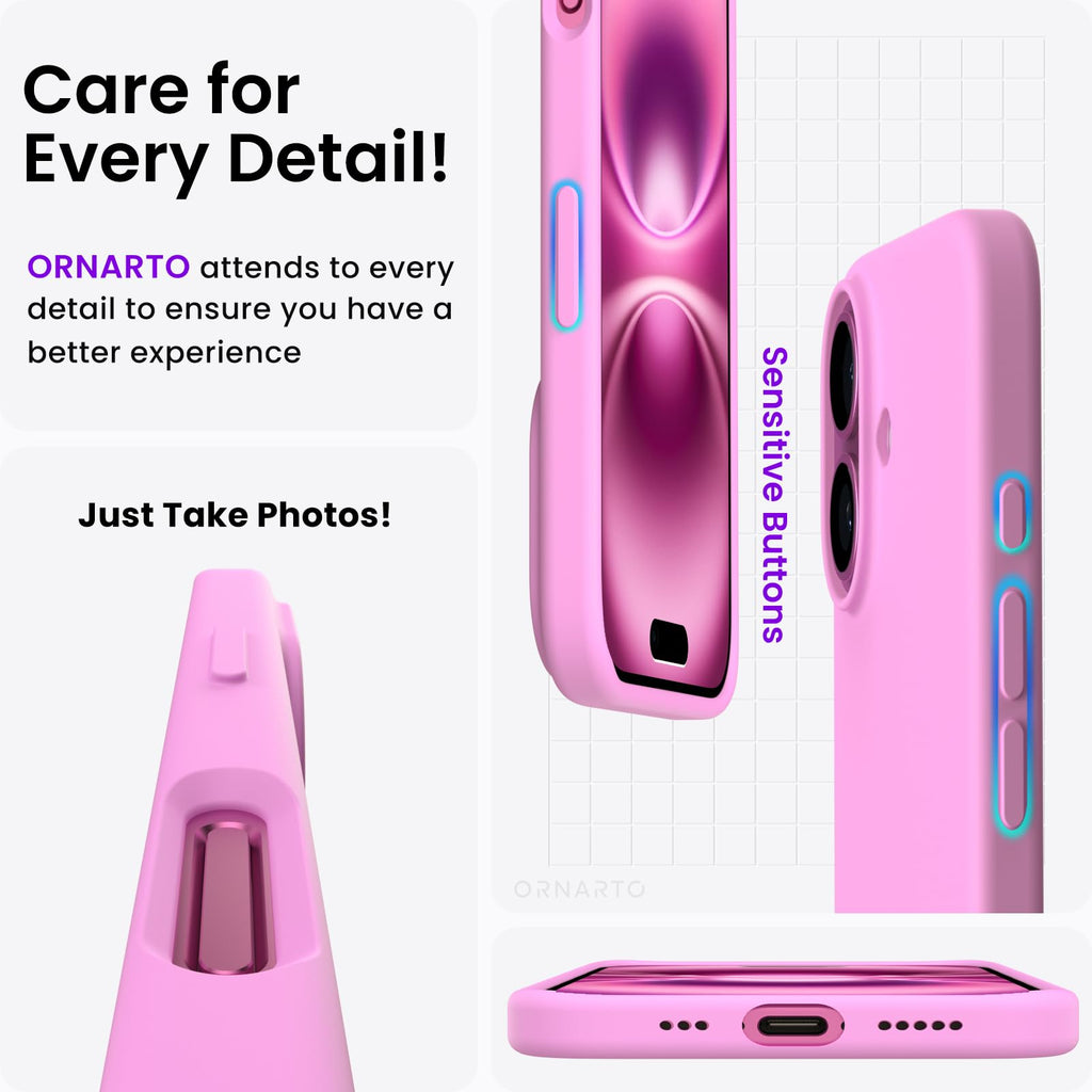 16 Case 6.1", Slim Liquid Silicone 3 Layers Full Covered Soft Gel Rubber Shockpr